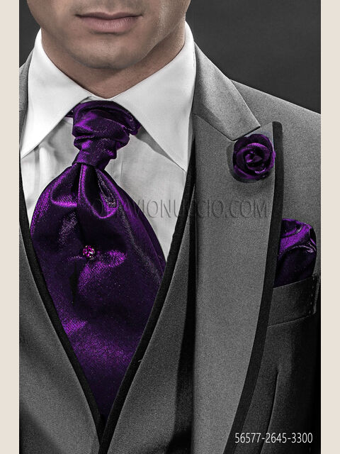 Ascot e fazzoletto in lurex viola