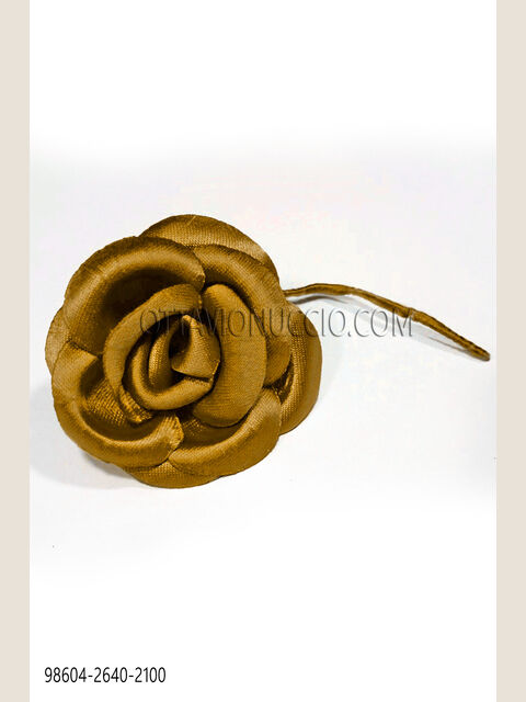 Fiore in raso oro scuro