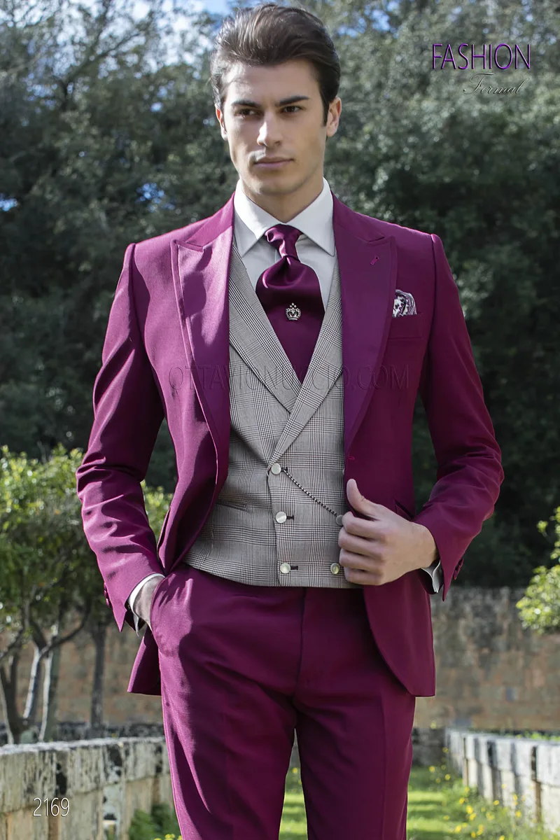 Costume sur mesure italien de mariage homme bourgogne 1