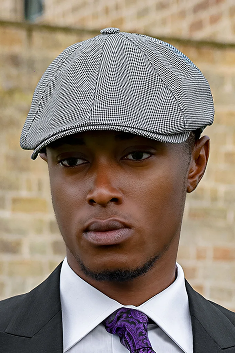 Chaqué moderno negro con pantalón y chaleco de pata de gallo 4