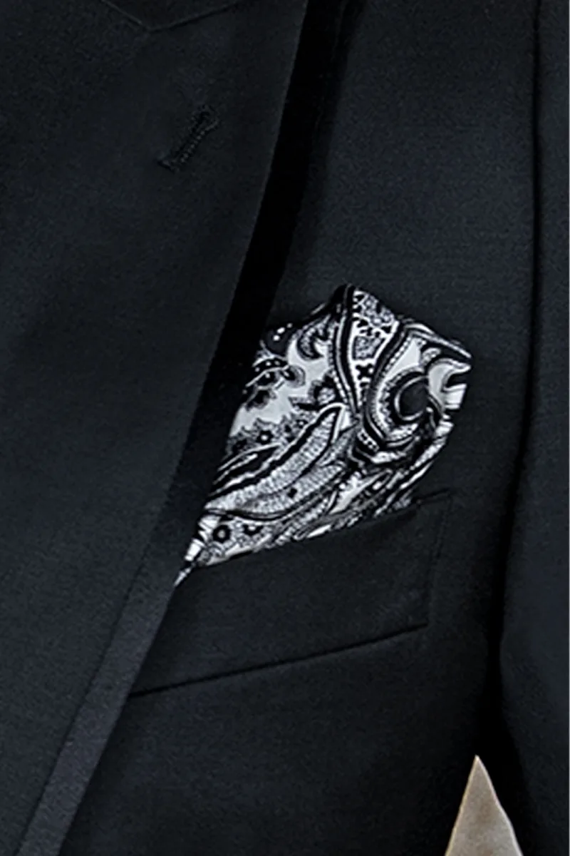 Italienischer schwarzer Hochzeit Anzug, Weste und Hose aus graue Prince of Wales 4
