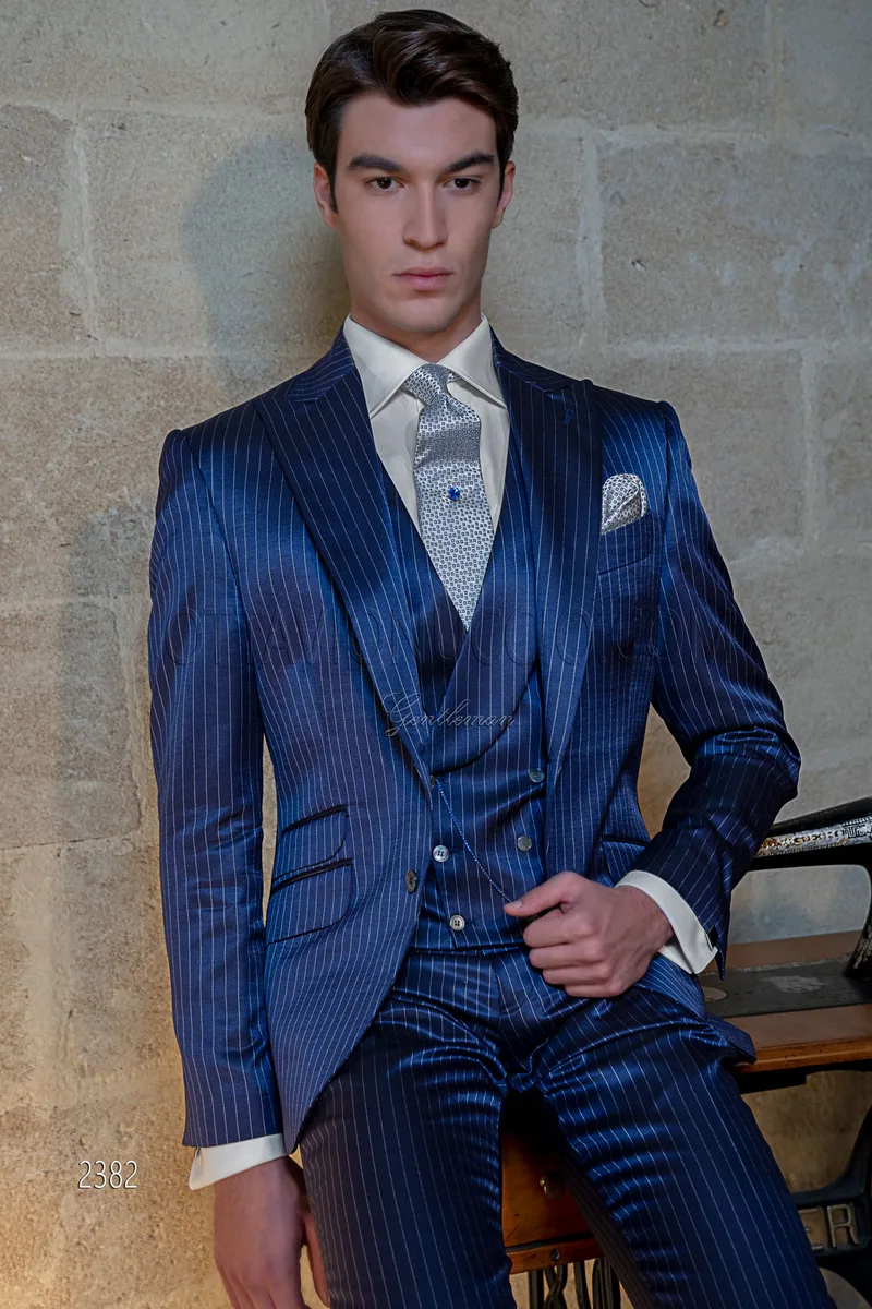 Traje hombre fashion italiano diplomático azul royal 1