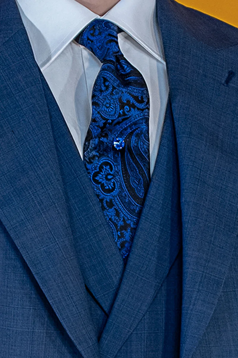 Hochzeit Bräutigam Anzug blaue Prince of Wales 2