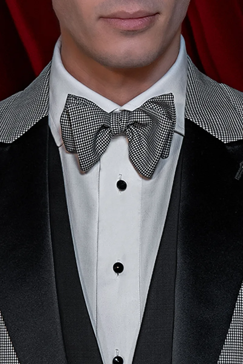 Smoking moderne homme mariage en pied de poule 2