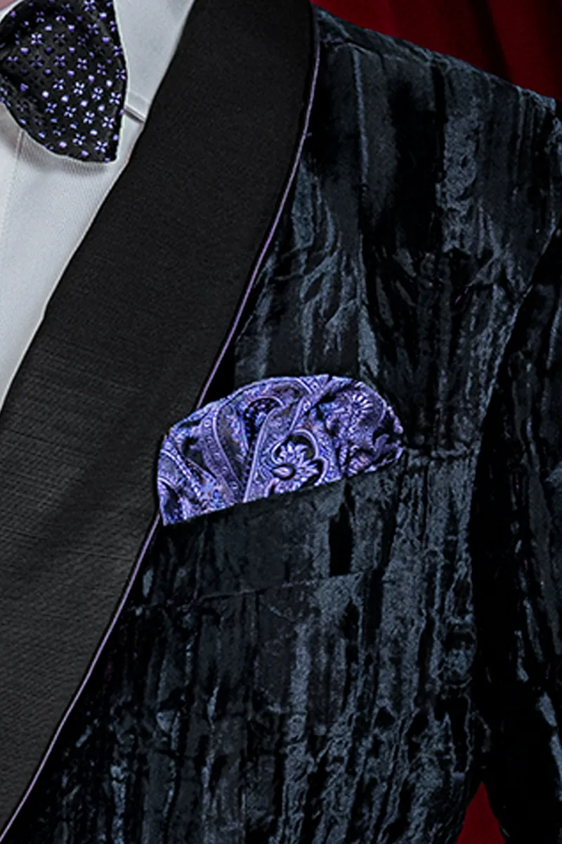 Black velvet italian double breasted tuxedo, satin shawl lapel 3