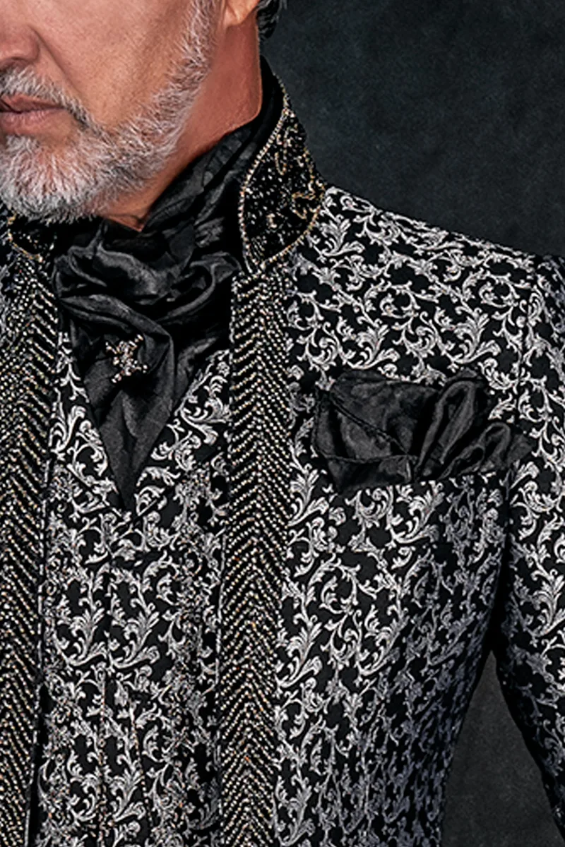 Foulard e Fazzoletto in raso jacquard nero