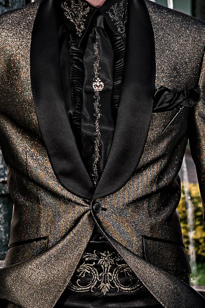 Camicia e accessori nero ricamo drago.