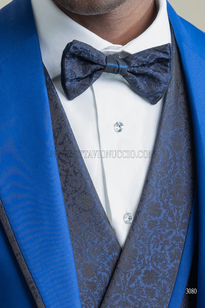 Electric blue fashion men suit for groom – paillon