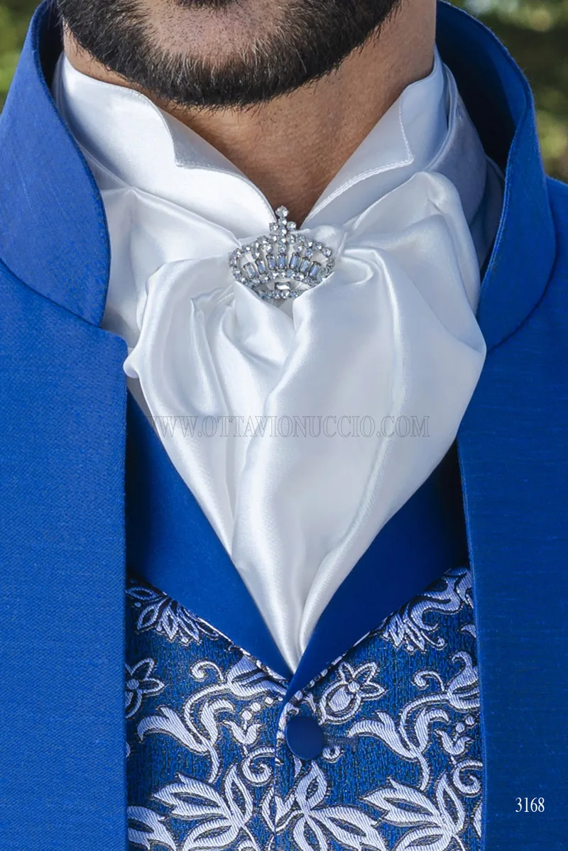 Men's Royal Blue Mandarin Wedding Suit – Luxury Italian Style 7