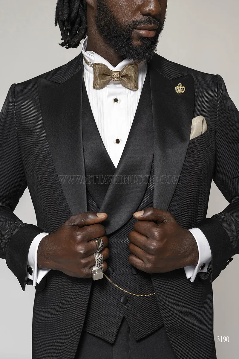 Men's Modern Black Tuxedo with Peak Lapels – pm