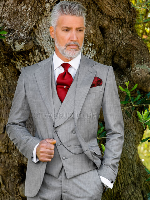 Abito cerimonia uomo casual grigio chiaro
