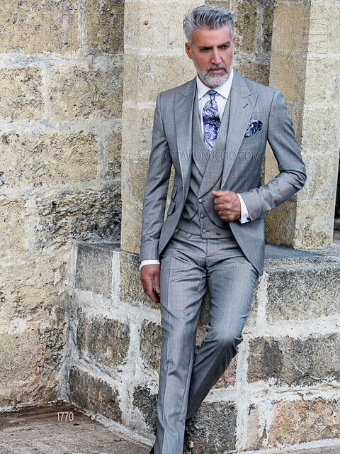 Abito sposo casual grigio chiaro tre pezzi