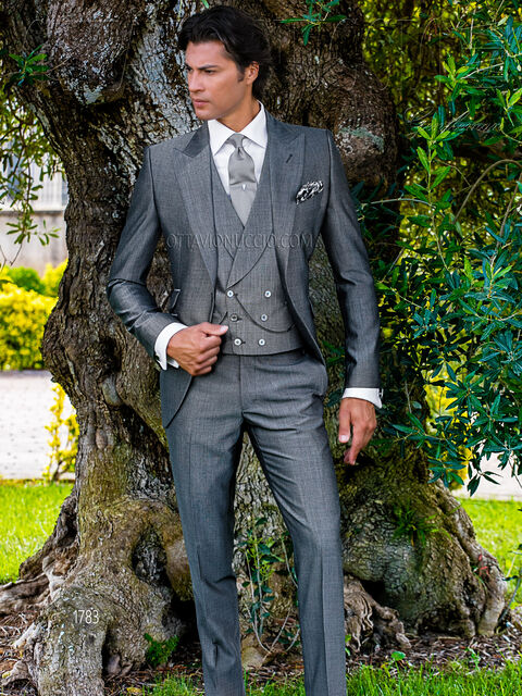 Vestito sposo uomo casual grigio medio
