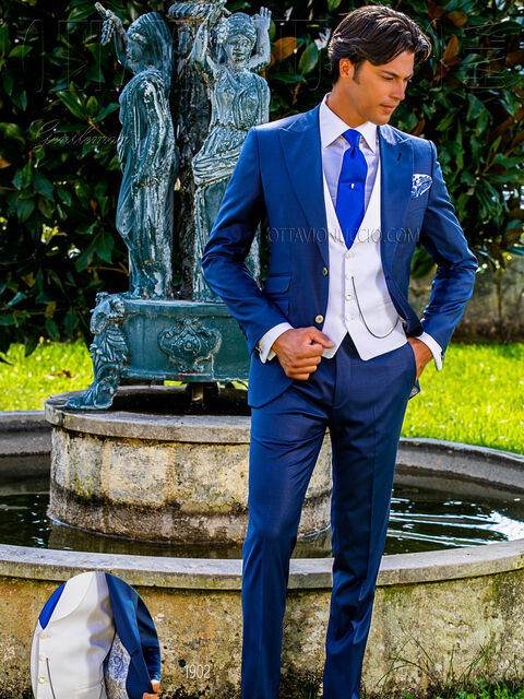 Abito cerimonia uomo blu elettrico