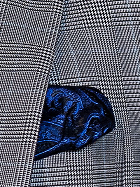 Fazzoletto in seta  nera e blu